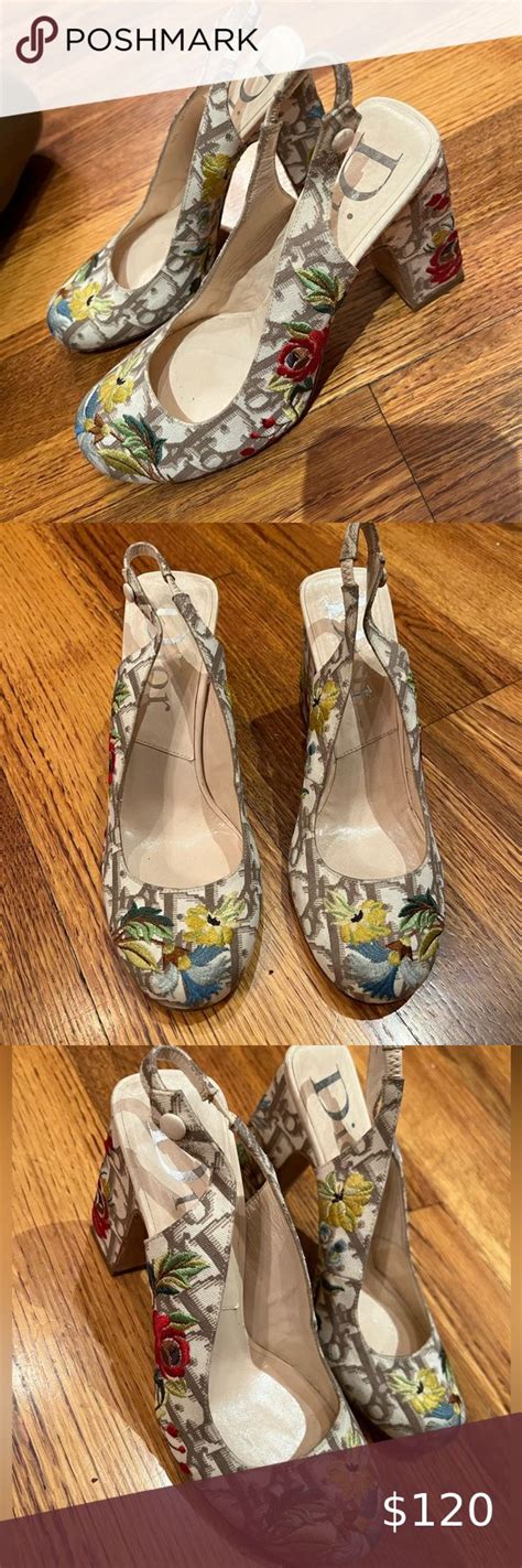 dior floral heels